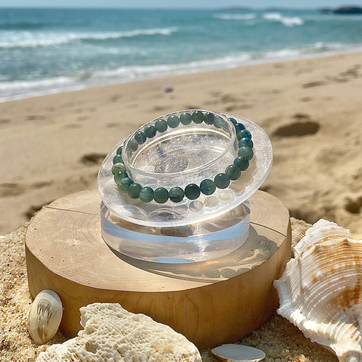 Teal Green Kyanite Crystal Bracelet